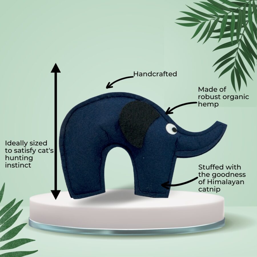 HRIKU GAJRAJ (ELEPHANT) CATNIP TOY FOR CATS. - Image 2