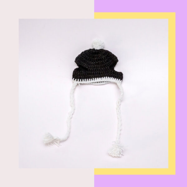 HRIKU BLACKEST BLACK WOOLLEN CAP FOR PETS - (BLACK)