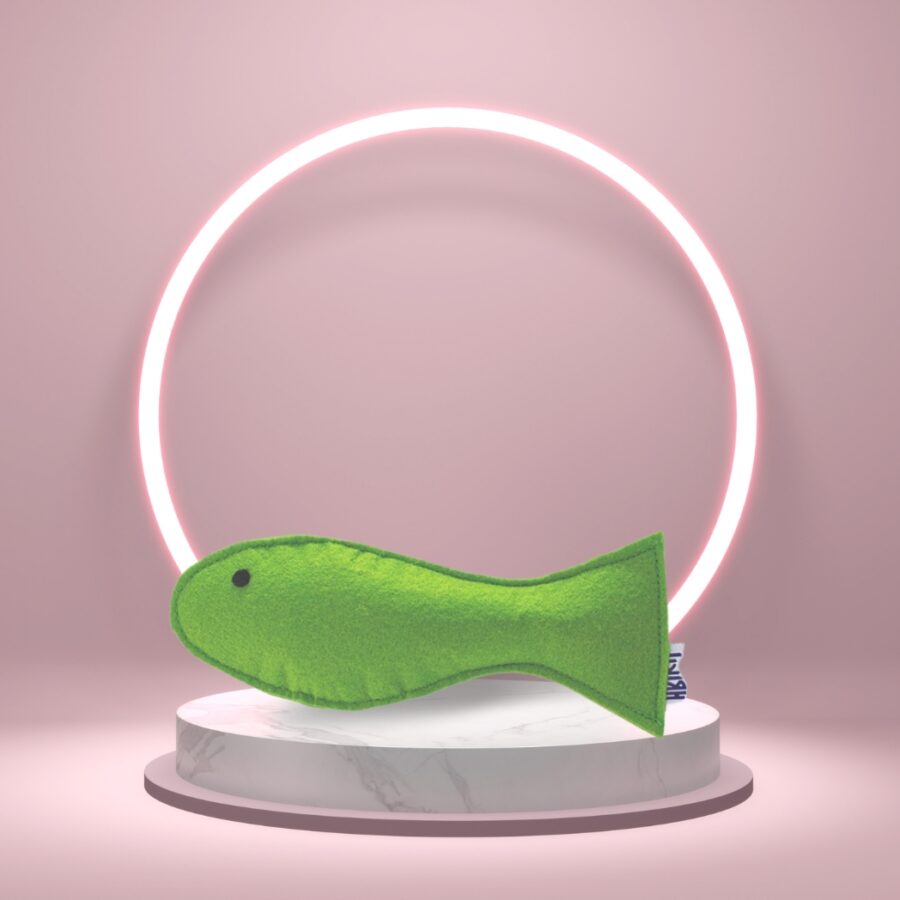 HRIKU HARITMATSYA (GREEN FISH) CATNIP TOY FOR CATS. - Image 2