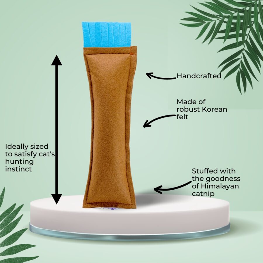 HRIKU CATNIP BUNNY KICKER TOY FOR CATS (BROWN) - Image 2