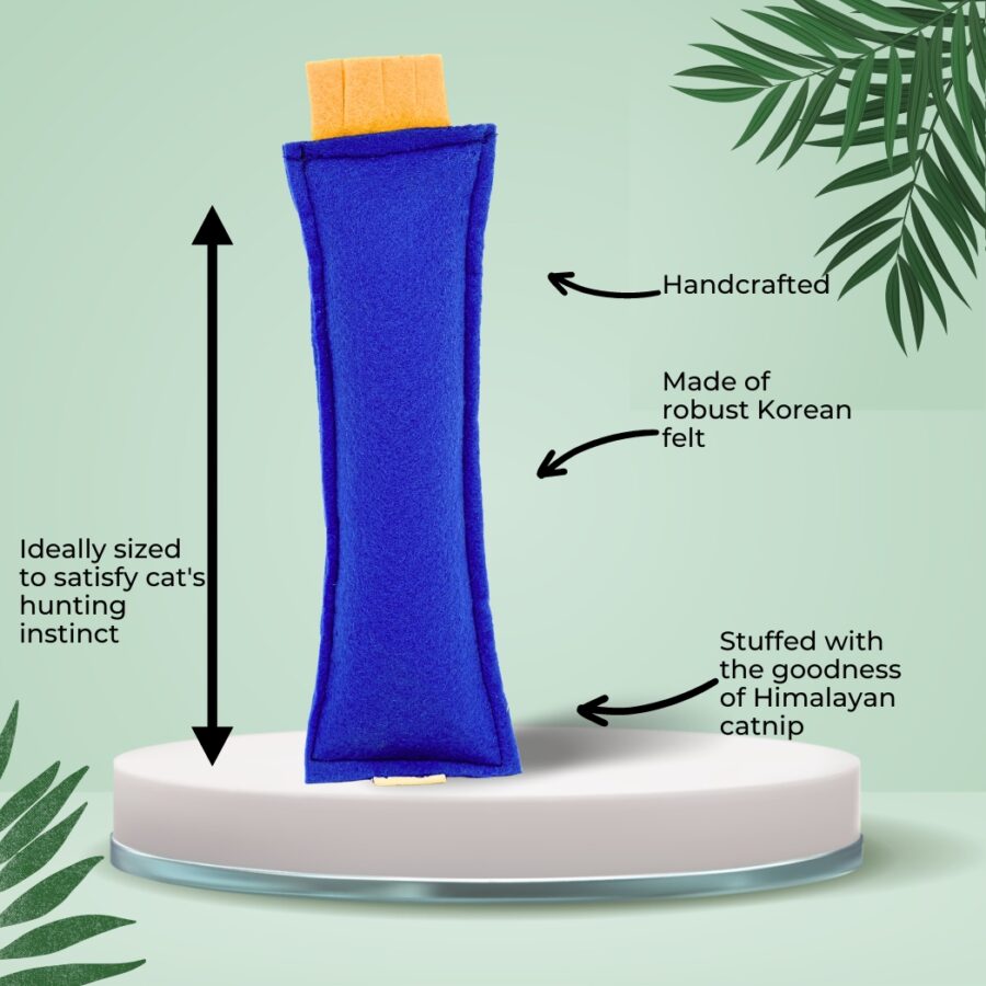 HRIKU CATNIP BUNNY KICKER TOY FOR CATS (INDIGO) - Image 2