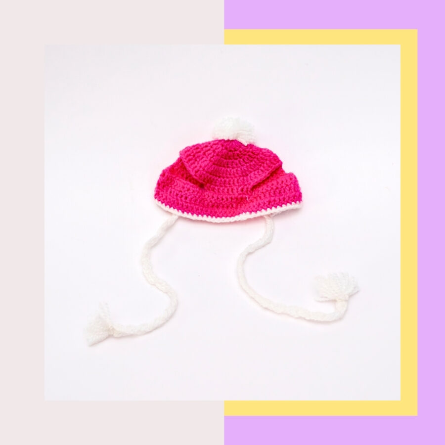 HRIKU PINK PANTHER WOOLLEN CAP FOR PETS - (PINK) - Image 2