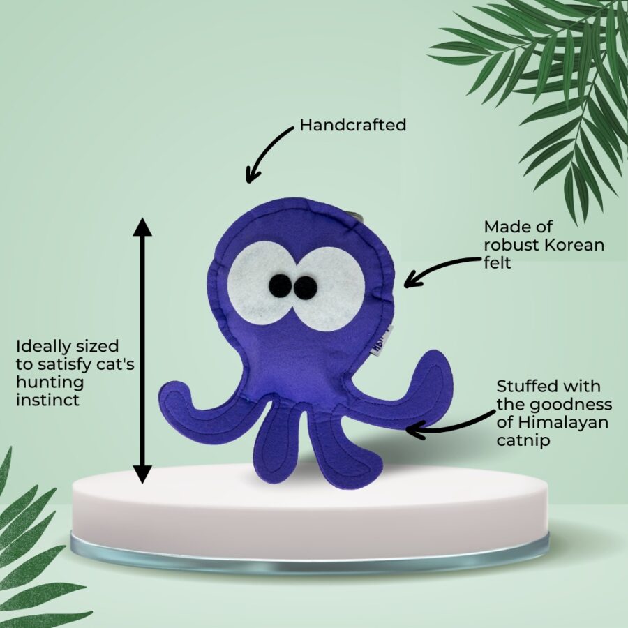 HRIKU ASHTBAHU (OCTOPUS) CATNIP TOY FOR CATS  - PURPLE - Image 2