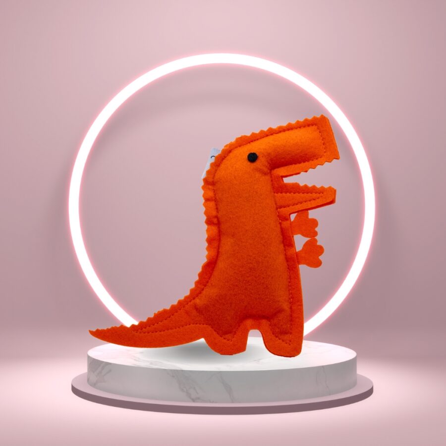 HRIKU BHEEMSARAT (DINOSAUR) CATNIP TOY FOR CATS - ORANGE