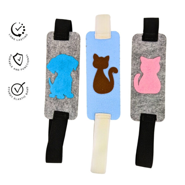 HRIKU CAT DOG Bookmarks I Felt Fabric I Multi-Coloured I for Books, Journals I Attractive Design I for Gifting I Set of 3 I