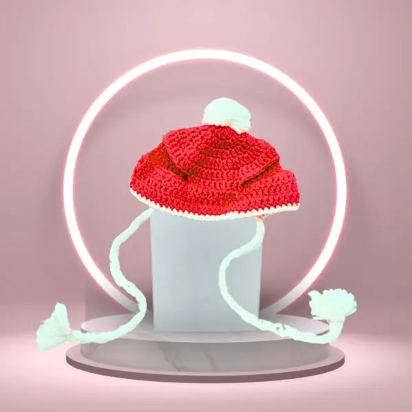 HRIKU CHRISTMAS MAGIC WOOLLEN CAP FOR PETS - (RED)